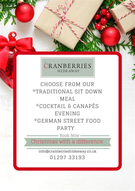 Book cranberries hideaway, kilmington on tripadvisor: Christmas with a difference at Cranberries Hideaway... Choose from Traditional sit down meal ...