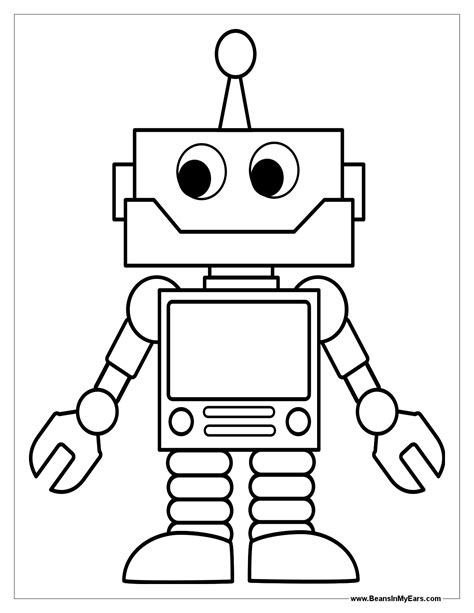 Robots clipart black and white. Robot Coloring Pages | Print Color Craft