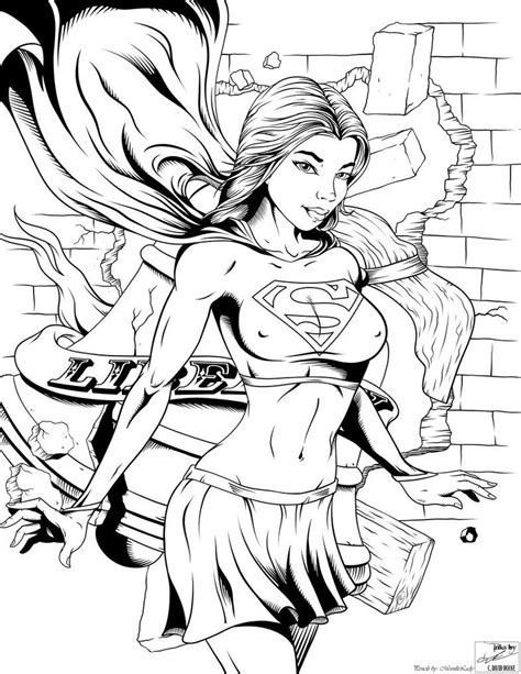 In the adult range of designs, there is a tendency for them to be highly. Sexy Supergirl Coloring Pages Sketch Coloring Page ...