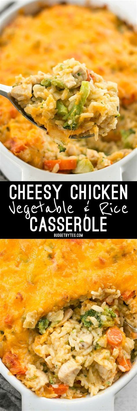 This link is to an external site that may or may not meet accessibility guidelines. Cheesy Chicken Vegetable and Rice Casserole | Recipe | Veggie casserole, Chicken, vegetables ...