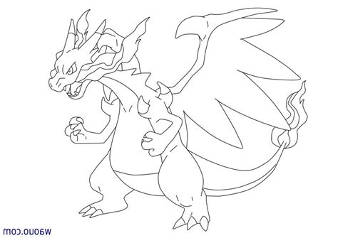 Coloriage du pokemon de type feu et vol de première génération dracaufeu, l'évolution de reptincel pour colorier dracaufeu les couleurs à utiliser sont l'orange, le rouge et le bleu. Coloriage Dracaufeu Unique Photos Coloriage Méga Dracaufeu ...