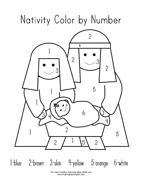 This christmas color by number will sweeten your holiday festivities. Christmas Color by Number Printables | Sunday school ...