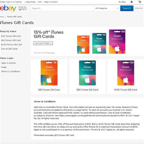 What are you looking for? 15% off iTunes Gift Cards Delivered @ Gift Card Store eBay ...