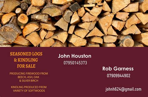 Make a lasting impression with quality cards that wow.dimensions: Firewood Business Card Design for a Company by Venus L. Penaflor | Design #3390788