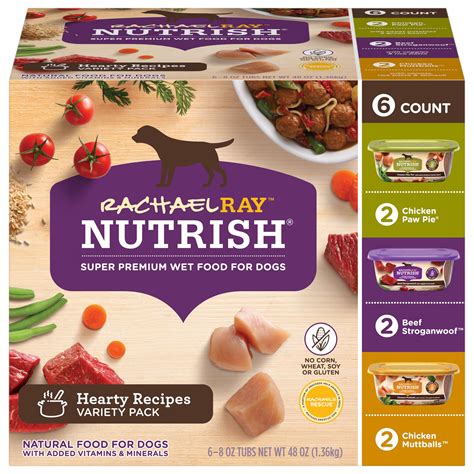 Chicken muttballs with carrots, rice pasta & spinach. Rachael Ray Nutrish Natural Premium Wet Dog Food, Hearty ...