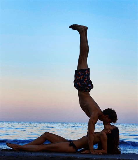 Here are seven easy poses for beginners. Yoga Couple Partner Yoga Acro Yoga Couple Yoga | Couples ...