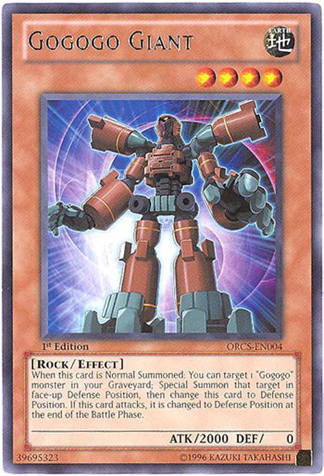 The game's general principles put it into the crazy eights family of card games. Yu-Gi-Oh Card - ORCS-EN004 - GOGOGO GIANT (rare ...