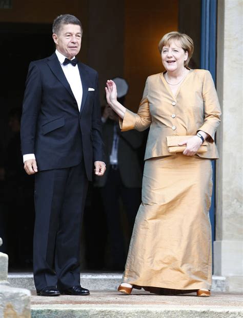 Herr merkel will be about what. Angela Merkel steps out in gold suit with husband Joachim ...