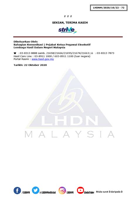 Untuk meningkatkan taraf hidup anggota dan masyarakat di sekitarnya. Mahu berurusan di LHDN? Ini waktu operasi sepanjang PKPB ...