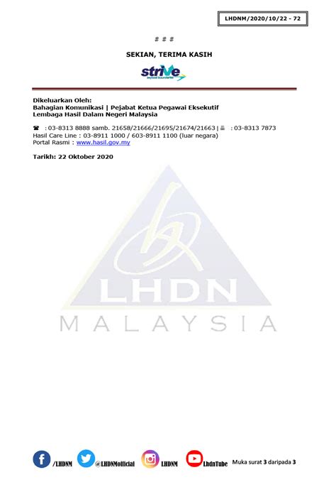 A muka surat 1 daripada 20 1. Mahu berurusan di LHDN? Ini waktu operasi sepanjang PKPB ...