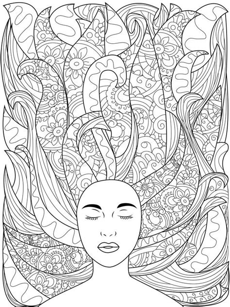 Adult coloring pages are a fun way for kids of all ages to develop creativity, focus, motor skills and color recognition. Download Beautiful Sketch Girl With Long Hair Coloring ...