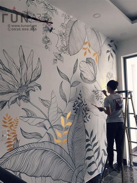 500 hot glue gun burns later ☺️ @alexa.welcome. Décorer soi soi-même ses murs | Wall painting decor, Mural ...