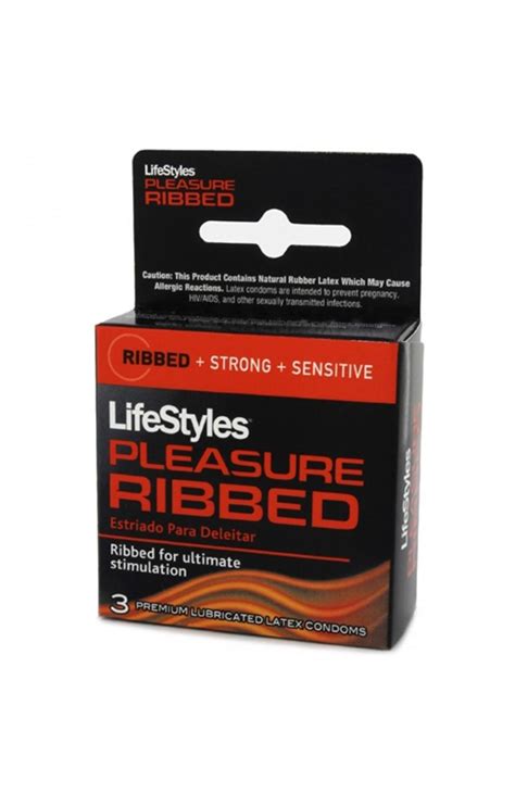 Lifestyles Pleasure Ribbed Condoms - 3 Pack