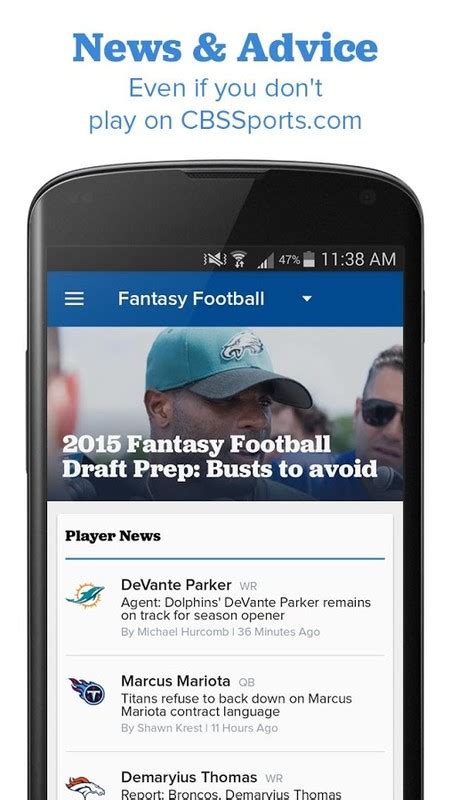 It's easy to download and install. CBS Sports Fantasy APK Free Android App download - Appraw