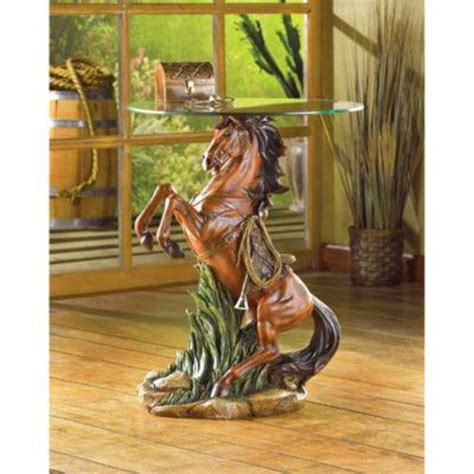 Use the same bright color as different horse themed bedroom accessories such as window frames, cabinets, mantels or fireplaces. End Table Country Western Style Stallion Horse- Accent ...