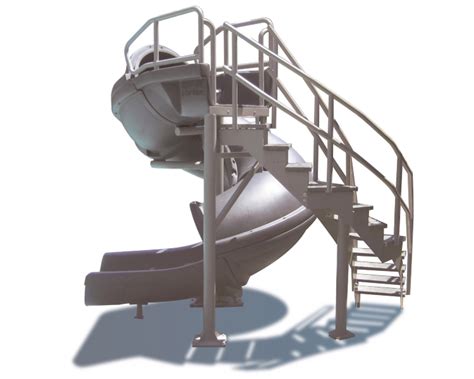 Sr smith vortex swimming pool slide with top for your inground poolopen or closed flume 10'7 overall height, 7'6 tall to the seat with a 19' corkscrew runway available with a ladder or spiral. SR Smith Vortex Pool Slide |695-209-324