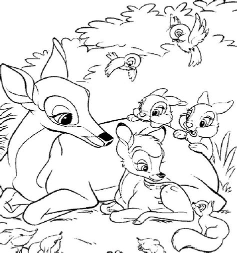 But the danger is lurking: Bambi coloring pages to download and print for free