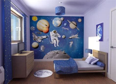 When you decorate a kid's room. 15 Fun Space Themed Bedrooms for Boys - Rilane