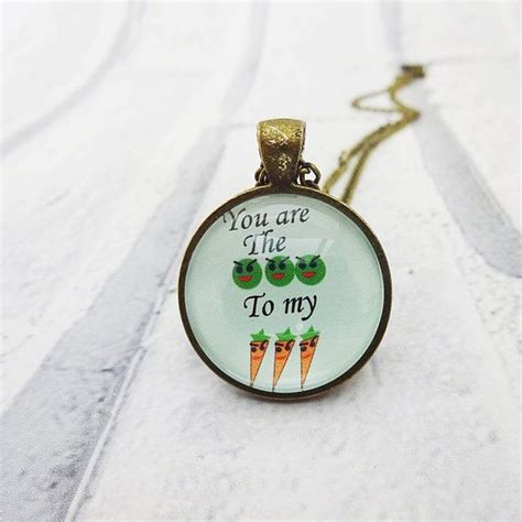 Be the first to contribute! Peas and Carrots Necklace, Cheesy Romantic gift, Vegetable ...