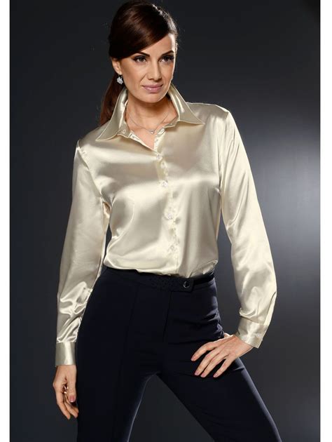 Satin blouse pics (amateur) blouse • 649 pins. Pin by Mark Ramsden on White blouse and or in 2020 | Satin ...