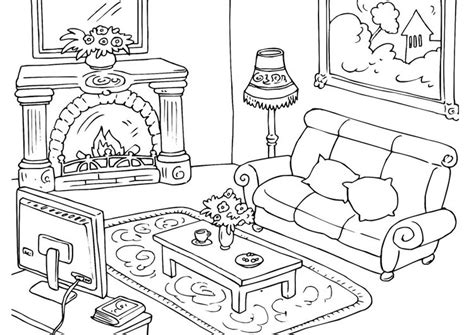 Find over 100+ of the best free kitchen room images. Living Room With A Heater Coloring Page - Free Printable ...