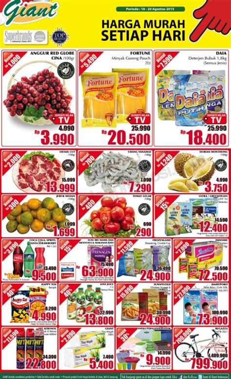 Perlu diketahui, promo giant untuk produk buah, sayur, dan daging ini hanya berlaku di jawa, bali dan lampung. Katalog Giant Minggu Ini 18-20 Agustus 2015 - Pengetahuan ...