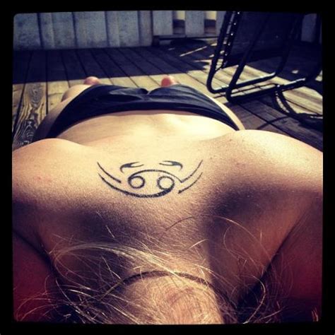 These type of tattoos do not need to be filled with ink, and can include some bare skin. cancer zodiac tattoo on back - Design of TattoosDesign of ...