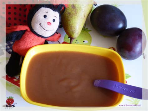 Unser kinderarzt meinte bei der letzten vu, dass. Birnen-Pflaumen-Brei als selbstgemachter Obstbrei