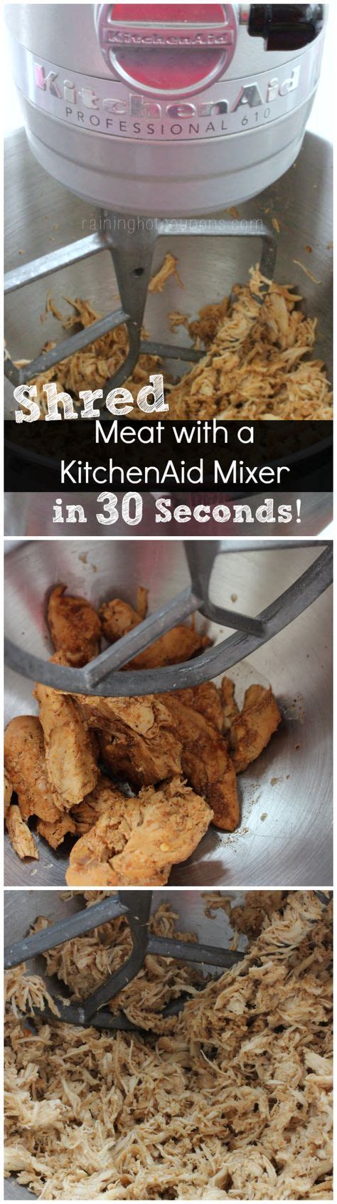 Place chicken into the bowl of your kitchenaid. Shred Meat with a KitchenAid Mixer in 30 Seconds! | Stand ...
