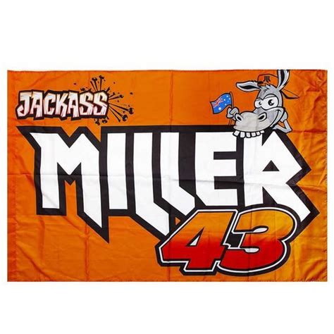 100% authentic merchandise & vinyl. Jack Miller 43 Moto GP Supporters Flag Orange Official ...