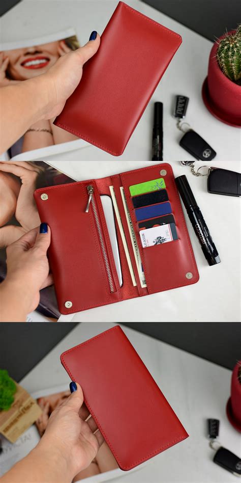 Engraving red wallet Custom womens wallet Leather womens wallet Long womens wallet Wallet for ...
