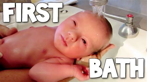 Woven of thick cotton velour and terry for softness and absorption. BABY'S FIRST BATH! - YouTube