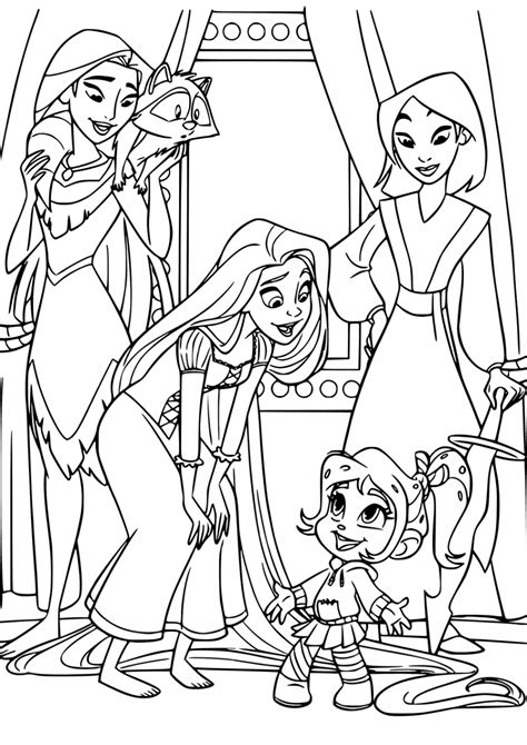 Find high quality vanellope coloring page, all coloring page images can be downloaded for free for personal use only. Vanellope and Disney Princess Coloring Pages in 2020 ...