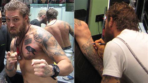 Grand tom hardys tribal tattoos in the upper arm. Tom Hardy Actor Turned Tattoo Artist in the Arm