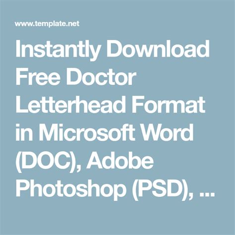 See for yourself how easy it is. Free Doctor Letterhead Format in 2020 | Letterhead format ...