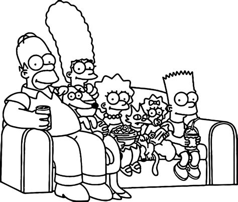 Vintage couch coloring page to color, print or download. Simpsons Couch Coloring Page | Wecoloringpage.com