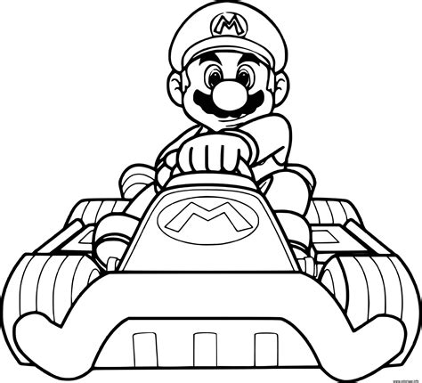 De superbes coloriages à imprimer gratuitement ! Coloriage Mario Bros Pret Pour La Course De Voiture De ...