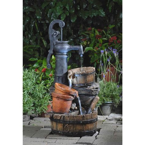 Maybe you would like to learn more about one of these? Classic Water Pump Fountain with LED Light | Garden Art