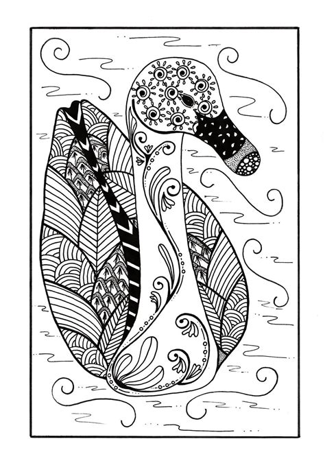 M, n, o, and p. Delicate Zentangle Duck Coloring Page | FaveCrafts.com