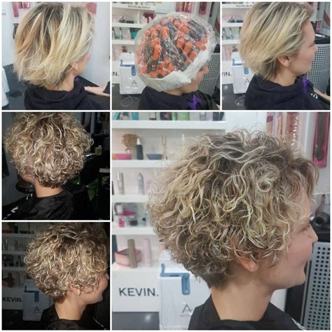 To recreate this look, work a light blow dry lotion through the ends of damp hair. Short permed hair, Hair styles, Curly hair styles