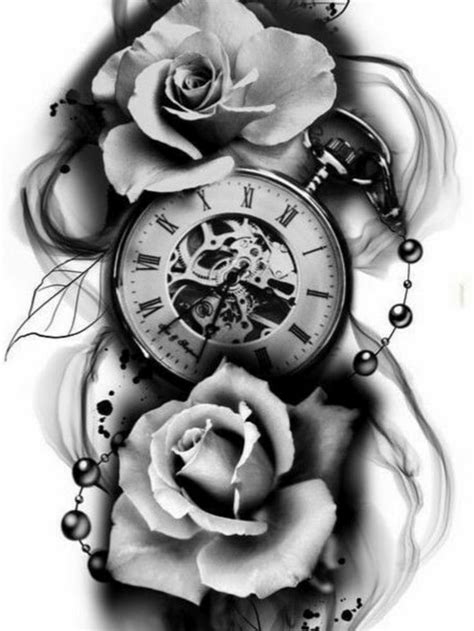 This is one of the most powerful tattoos drawing designs. Sleeve image by akosikamote | Clock tattoo design, Tattoo ...