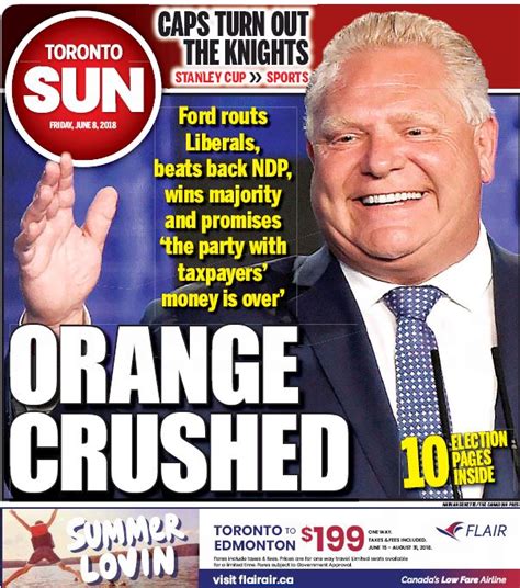 Toronto sun vents election disappointment with fire and brimstone. Toronto Sun on Twitter: "TODAY'S TORONTO SUN FRONT PAGE ...