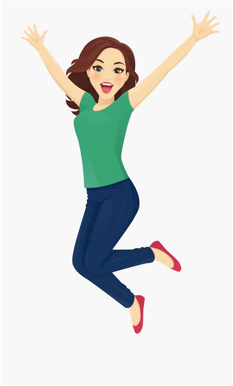 ✓ free for commercial use ✓ high quality images. Transparent Girl Jumping Png - Jumping Happy Woman Cartoon ...