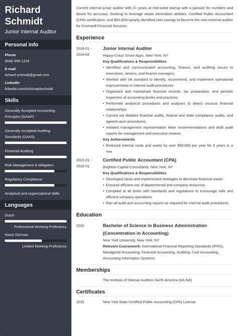 When writing a it auditor cv remember to include your relevant work history and skills according to the job you are applying for. auditor resume example template cascade in 2020 | Resume ...