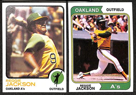 Reggie jackson had a double and a single in the 1972 all star game but was stranded on base both times. Lot Detail - Lot of 50 Reggie Jackson Topps Baseball Cards from 1972-1978