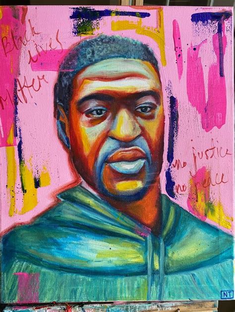 The intersection where george floyd took his final breaths is to be transformed tuesday into an outdoor festival on the anniversary of his death, with food, children's activities and a long list of. George Floyd portrait, 16x20 canvas mixed media, *100% ...