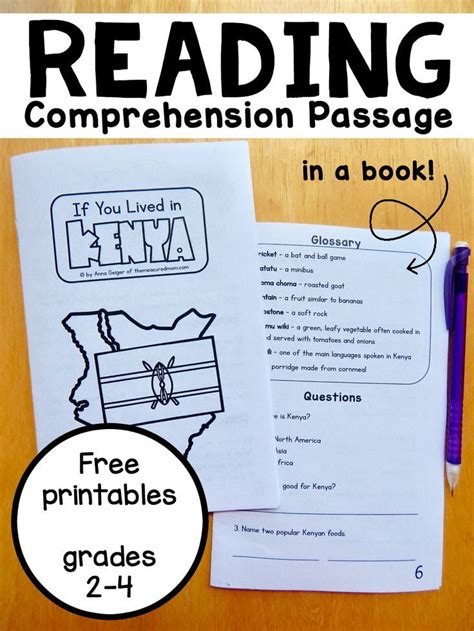 You do not need to have specific knowledge of the topic to answer the comprehension questions. Reading comprehension passage in a book: Kenya - The Measured Mom | Reading comprehension ...
