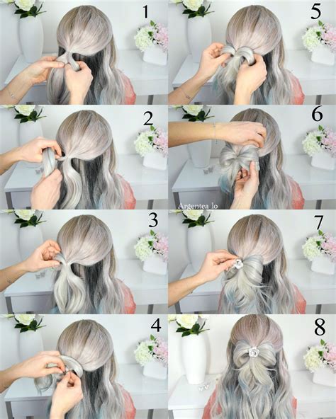 Via to create the beautiful style above. Simple and Easy Bow Hairstyle for long hair Step by Step 🎀 ...