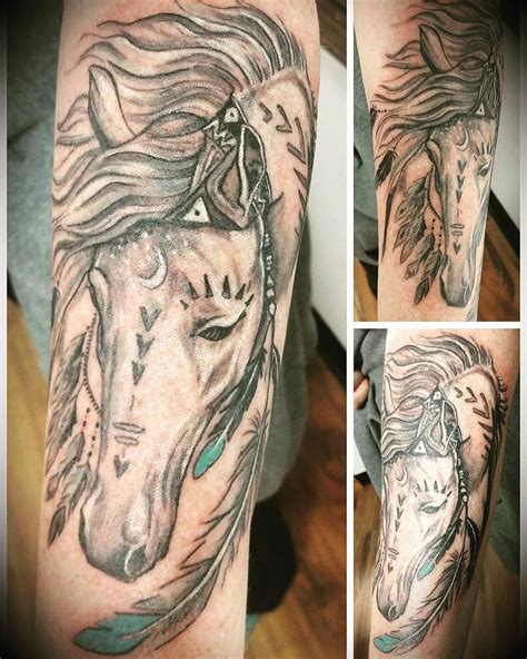 They are designed in a multitude of ways according to what a particular person wants to portray. #tattoodesign | Horse tattoo design, Horse tattoo, Cowgirl ...