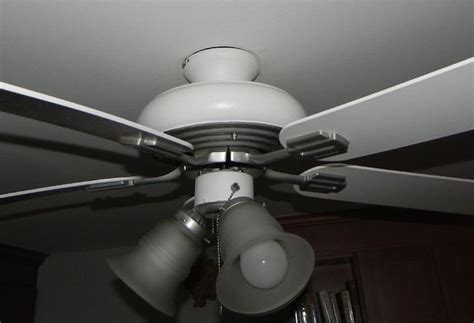 It helps to have the blades off the ground on a stool or box. Update an Old Ceiling Fan With Spray Paint! | Ceiling fan ...